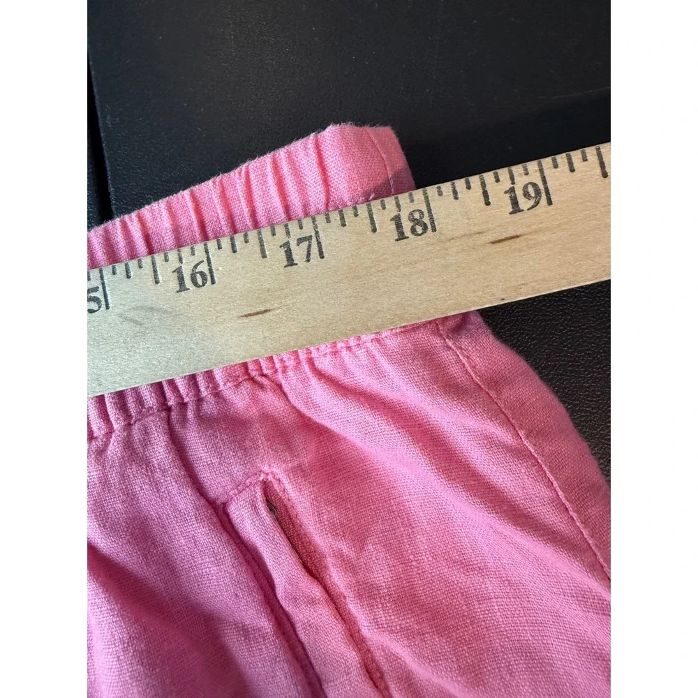 Athleta Womens XL Retreat Linen Shorts Pink Elastic Waist Drawstring Casual